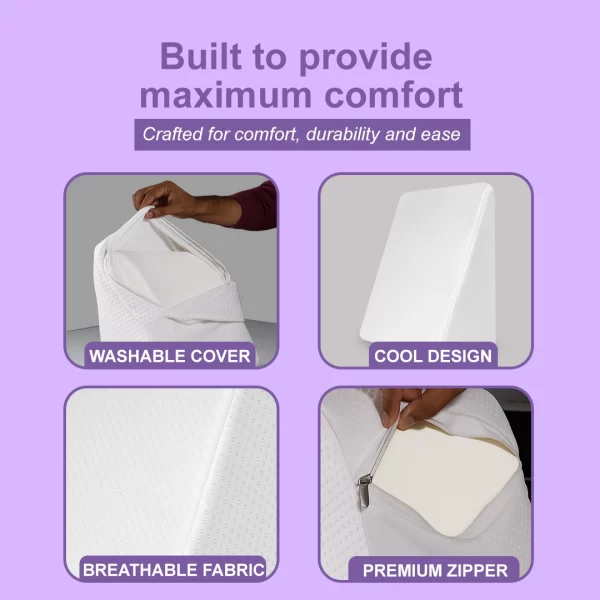 Libra Homes Ortho Memory Foam Wedge Pillow - White - Image 8