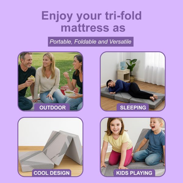 Ortho Trifold Foldable Back Support HR Foam Mattress - Image 5