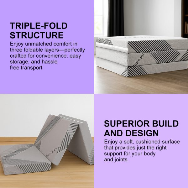Ortho Trifold Foldable Back Support HR Foam Mattress - Image 7